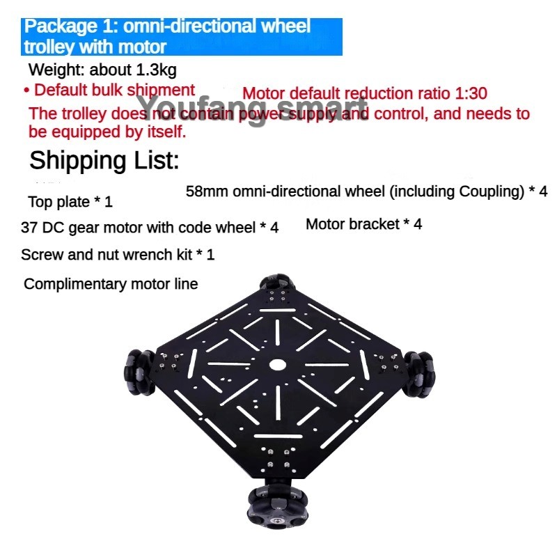 5kg Laadvermogen ROS 4WD Omni  - Ros Robot recensie en prijs